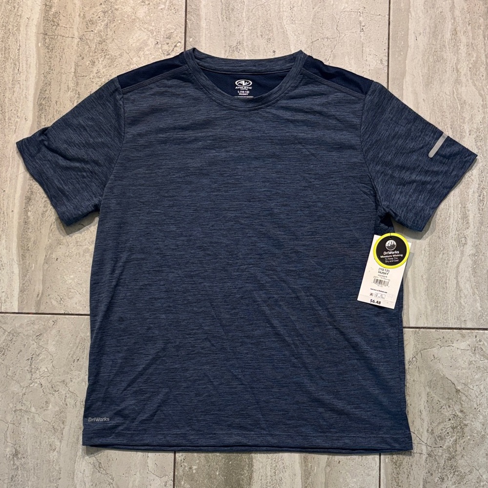 Athletic Works Men's Short-Sleeve Crew Tee - Dark Blue Heather